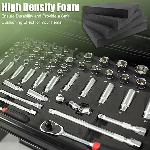 LAFENLIN Pick & Pluck Foam 4Pack for Gun Cases,16x12x2" Customizable Insert | High-density closed-cell polyethylene, pre-scored for easy customization.Protects firearms, electronics, tools & collectibles - Image 5