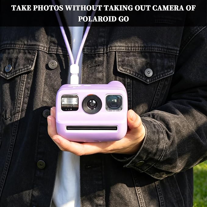Silicone Case for Polaroid Go/Go Gen 2 Instant Print Camera, Purple | Protective Cover for Polaroid Go, Soft Silicone Case, Travel Cover Storage Bag, Wrist Strap, All-Round Protection, No Camera - Image 6
