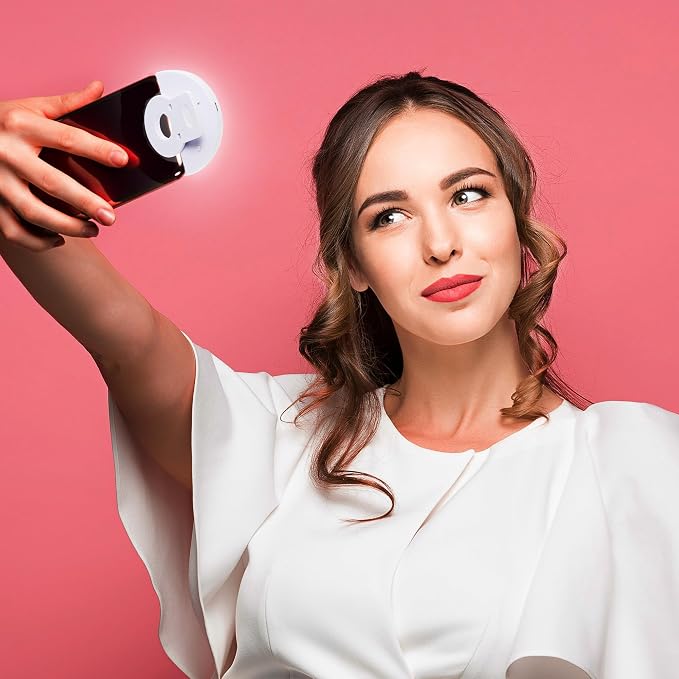 Windy City Novelties Rechargeable LED Selfie Ring Light – Clip-On 3.5” Phone Light for iPhone, Android & Laptops – USB Charging, Adjustable Brightness – Portable Selfie & Video Lighting - Image 5
