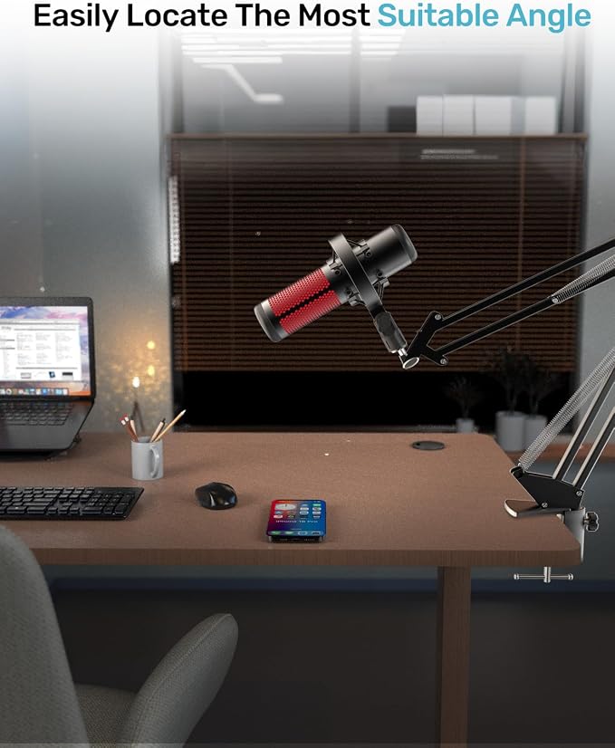 Custom Built for HyperX Quadcast Shock Mount with 5/8" 3/8" 1/4" Adapters | Metal Outer Ring, Anti-Vibration Suspension, Improves Sound Quality, Fits Mic Stand & Boom Arm, for Podcast, Gaming - Image 3