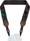 USA Gear TrueSHOT Camera Strap Neoprene Camera Straps - Padded Neck Strap, Pockets, and Quick Release Buckles - Compatible with Canon, Nikon, Sony and More DSLR and Mirrorless Cameras (Tropical) by USAGEAR