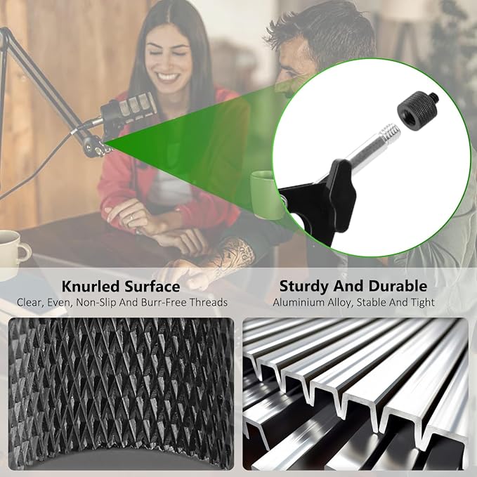 2 Pack 3/8" Female to 1/4" Male Screw Adapter Thread for Tripod Accessories Microphone Holder Camera Mount - Image 3