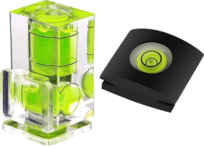 Anwenk Hot Shoe Level Camera Bubble Level Hot Shoe Spirit Level Hot Shoe Cover (Includes 2 Axis Bubble Level and 1 Axis Hot Shoe Cover) Combo Pack by Anwenk