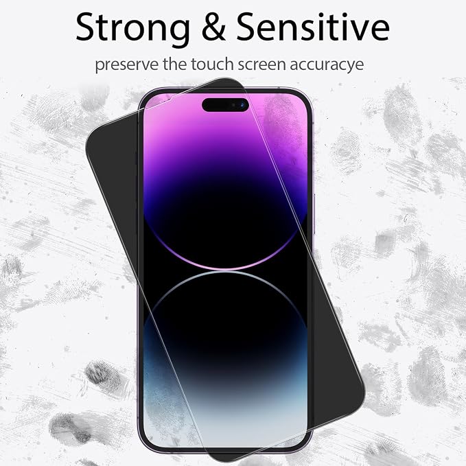 3 Pack Privacy Screen Protector for iPhone 14 Pro Max+3 Pack Camera Lens Protector with Tempered Glass, Touch Sensitive and Case Friendly - Image 5