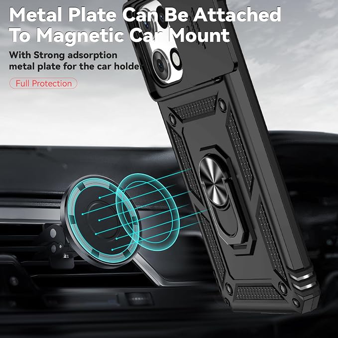 for Moto G 2026 /Moto G Play 2026 Case,with Screen Protector and Camera Cover,[Military Grade] 16ft.Drop Tested Cover with Magnetic Kickstand Protective Case for Motorola G 2026, Black - Image 3