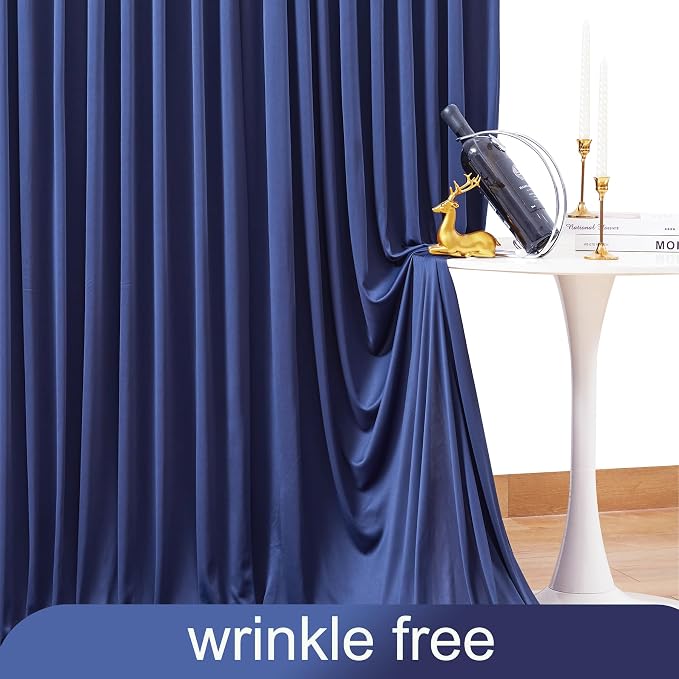 6 Panels Navy Blue Backdrop Curtain for Parties Wrinkle Free Photo Curtains Backdrop Drapes Fabric Decoration for Wedding Birthday Party Baby Shower 30ft(W) x 10ft(H) - Image 6