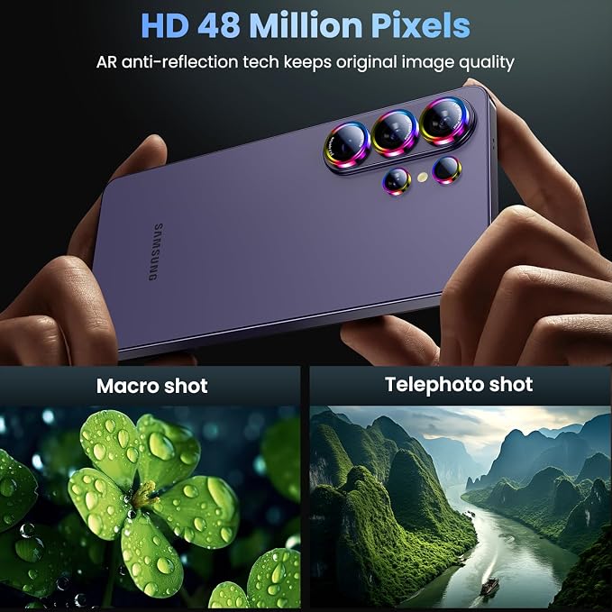Uyiton for Samsung Galaxy S26 Ultra Camera Lens Protector, Unique Design | Case-Friendly, Ultra-Thin, Military-Grade Sapphire Glass with Aluminum Metal Rear Camera Screen Cover, Colorful - Image 2