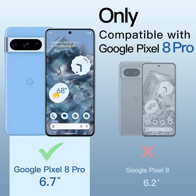 JETech Full Coverage Screen Protector for Google Pixel 8 Pro, 2+2 Pack | with Camera Lens Protector, HD Clear Tempered Glass, Anti-Scratch Protection, Easy Installation Tool - Image 3