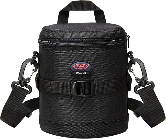 DSLR Camera Lens Case Pouch Bag for Lenses up to 4.72" x 5.91" | Lightweight Padded Lens Case with Zipper, Soft Lining & Carrying Strap, Protects Lenses from Dust, Scratches & Water by NIANYISO-Themosttrustworthyoutdooractivitypartner