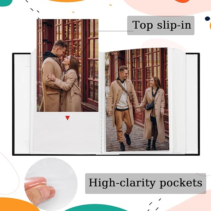 Small Photo Album 4x6 100 Pockets Linen Cover Picture Book Holds 4x6 Photos for Wedding, Baby, Family, Graduation - Image 3