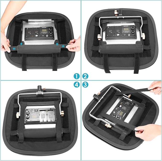 NEEWER 2 Pack LED Light Panel Softbox for 660 480 Video Light | Outer 16.3"x6.5", Inner 9.8"x8.7", Foldable Diffuser, for Photo Studio Shooting - Image 4