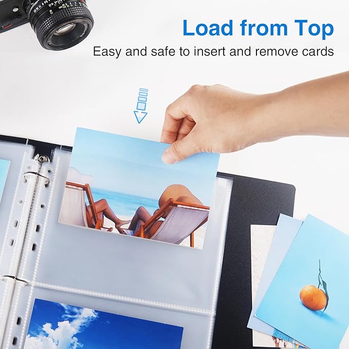 Sooez 30 Pack 5x7 Photo Sleeves for 3 Ring Binder, Hold 120 Pictures | Heavy Duty Plastic Binder Sleeves, Photo Album Refill Pages, Acid Free Archival Page Protector, Binder Inserts for Postcard - Image 6