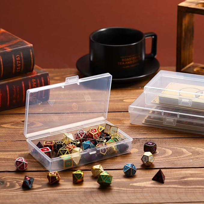 SATINIOR 12 Pack Clear Plastic Beads Storage Containers Box with Hinged Lid for Beads and More (5.2 x 3.03 x 1.18 Inch) - Image 5