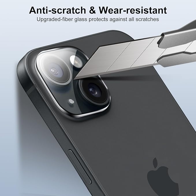 Camera Lens Protector (3 Pack) Compatible with iPhone 15 & iPhone 15 Plus Camera Lens Cover Protection, 9H Tempered Glass, HD Clear Anti-Scratch [Night Shooting Mode] - Image 3