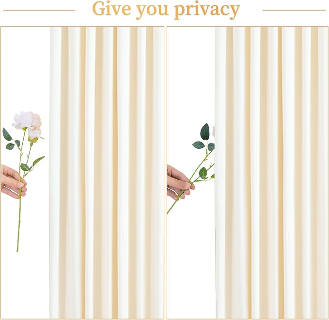 8 Panels Champagne Backdrop Curtain for Parties Wedding Baby Shower Wrinkle Free Photo Curtains Backdrop Drapes Fabric Decoration for Bridal Shower 40ft(W) x 10ft(H) - Image 7