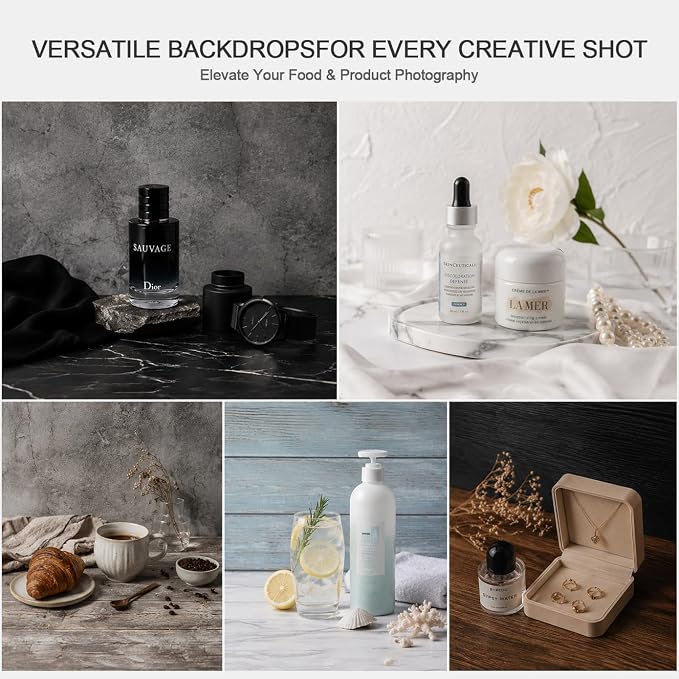 Food Photography Backdrop Kit, 16.5 x 11.7 in, 10 Double-Sided Backdrops - Image 6