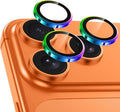 Meshine for iPhone 17 Pro/17 Pro Max Camera Lens Protector,Scratch Proof,Strong Adsorption,9H Hardness with Metal Ring Camera Cover,Ultra Thin Case Friendly, Accessories Lens Protector,Colorful by Meshine
