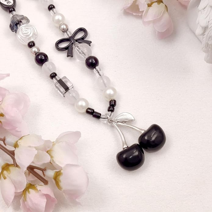 cioatu Phone Charms Cute Cherry Butterfly Cell Phone Lanyard Strap Wrist Strap for Bag Airpods Camera Pendants Decor - Image 7