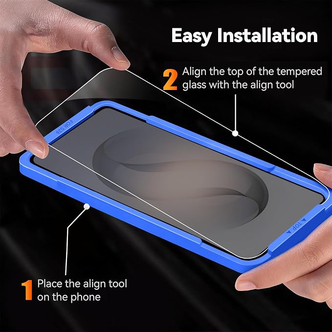 Wiaocit Tempered Glass Screen Protector for Samsung Galaxy S26 | 3+3 Pack, 9H Hardness, Camera Lens Protector, Installation Frame, Bubble Free, Case Friendly - Image 2