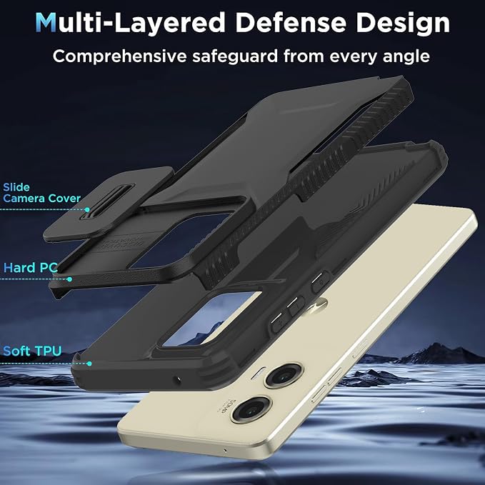 for Motorola G Stylus 5G 2024 Case with 1 HD Screen Protector & Slide Camera Cover [Military-Grade] Phone Case Heavy Duty Rugged Shockproof Protective Cover for Moto G Stylus 5G 2024(Black) - Image 7