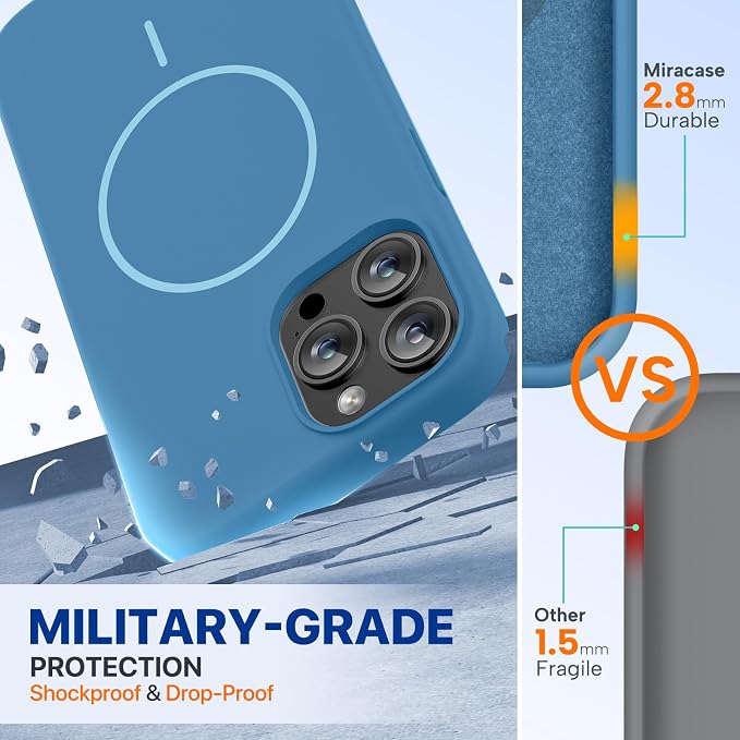 Miracase Silicone for iPhone 12 Pro Max Case, Capri Blue | Soft Anti-Scratch Microfiber Lining, Premium Silicone Cover Shockproof Drop Protection Phone Case for 12 Pro Max - Image 3