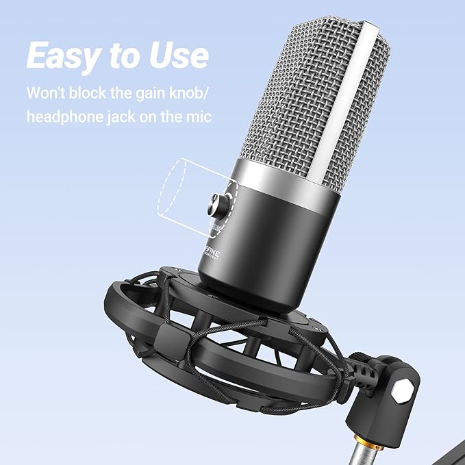 Fifine SK1 Vibration Reduction Microphone Shock Mount Holder for Desk Stand | Mic Mount Holder, Noise Elimination, with Thumbscrew, Pivot mount for Boom Arm - Image 3