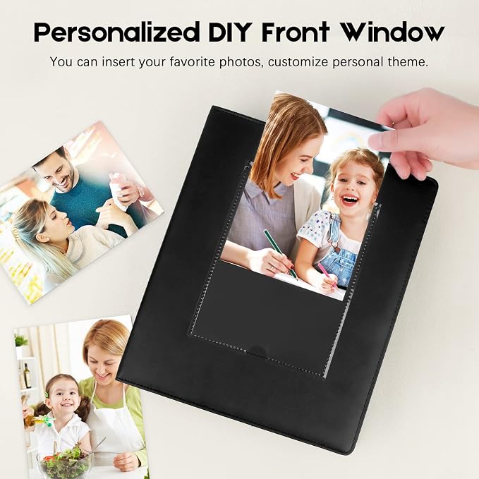 Aevdor 5x7 Photo Album, Large Capacity, 272 Photos, Leather Cover, Black | Clear 5x7 Photo Pockets, Front Display Window, Family, Wedding, Birthday, Anniversary & Travel Memories - Image 4