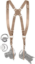 Dual Camera Harness Leather Camera Strap DSLR/SLR, All-Day Comfort by CCoiro