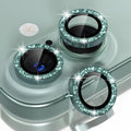 Choiche for iPhone 16/16 Plus Camera Lens Protector Bling, Glitter-Teal | Ultra HD, 9H Tempered Glass Camera Cover Screen Protector Metal Individual Ring Decoration Accessories, 2-Lens, 6.1/6.7-inch by Choiche