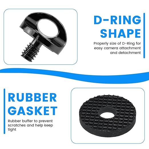 1/4" Camera Neck Strap Screw Holder, SDTC Tech 2 Pack 1/4-20 Thread Camera Screws with Rubber Washer for Quick Install/Release Wrist Strap Sling | 2 Pack 1/4-20 Thread Camera Screws with Rubber Washer for Quick Install/Release Wrist Strap Sling - Image 3