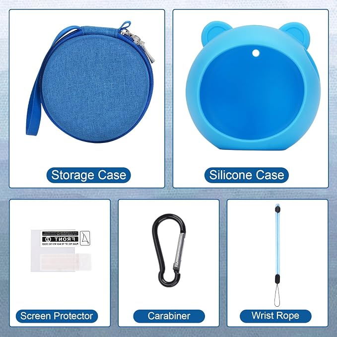YouKnow Travel Case and Silicone Cover Compatible with Punirunes Interactive Toy Digital Pet, with Full Coverage PET Clear Film (Silicone and Carrying Case) (Blue) - Image 2