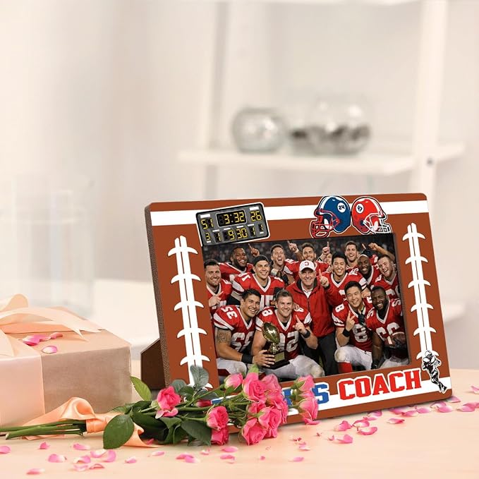 Thanks Coach Photo Frame, American Football Picture Frame, Sports Themed Decor Tabletop Display Frames for Players and Coaches, Gift to American Football Enthusiasts for 4x6 Inches Photos - Image 4