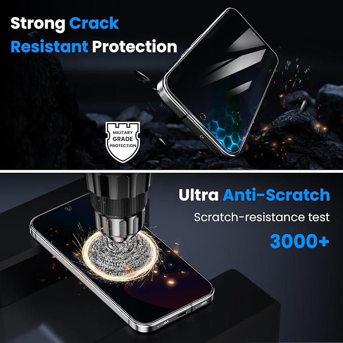 for Google Pixel 10 Privacy Screen Protector & Camera Lens Protector | 2+2 Pack, Support Fingerprint Unlock, Fit Lens Cutouts, Anti Spy Tempered Glass Film, Anti-dust, Easy Installation Tool - Image 5