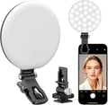 Anautin 60 LED Ring Light, Rechargeable Selfie With Front & Back Clip, 2500-6500K Portable Phone, Adjustable 3 Modes for iPhone, iPad, Tablet, Laptop, CRI97+, 90 Grams (Black) by Anautin