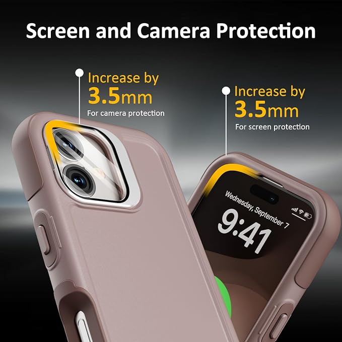 Follaroma Magnetic for iPhone 17 Case with Camera Cover Stand, Light Brown | Built-in Glass Camera Cover Stand,Compatible with MagSafe,Heavy Duty Shockproof Protective,Military-Grade Anti-DropDual Case - Image 7
