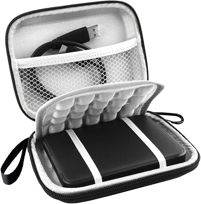 Lacdo Hard Drive Carrying Case for Western Digital WD Elements/WD My Passport/My Passport Ultra Portable External Hard Drive HDD 1TB 2TB 4TB 5TB 6TB USB 3.0 Protective Storage Travel Bag, Black by Lacdo