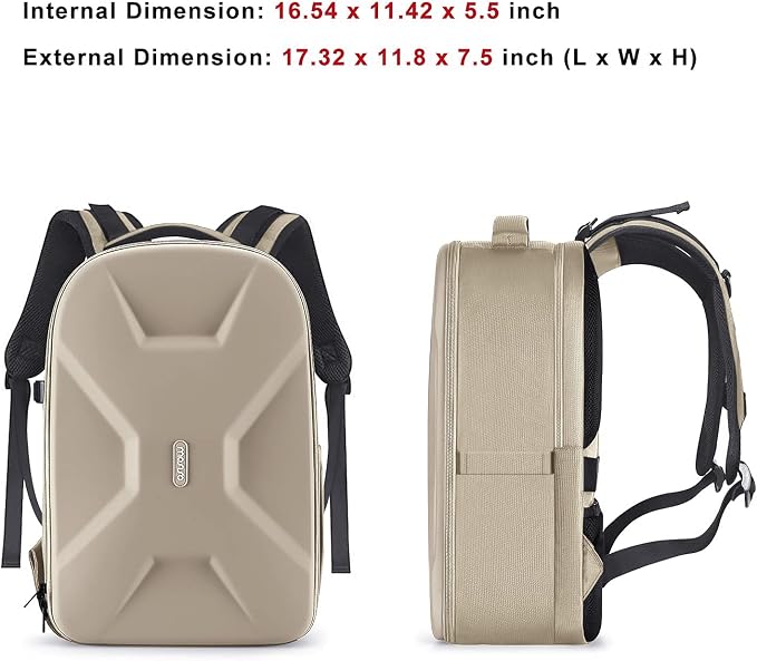 MOSISO Camera Backpack, DSLR/SLR/Mirrorless Photography Camera Bag | 15-16 inch Waterproof Hardshell Case with Tripod Holder&Laptop Compartment Compatible with Canon/Nikon/Sony, Camel - Image 8