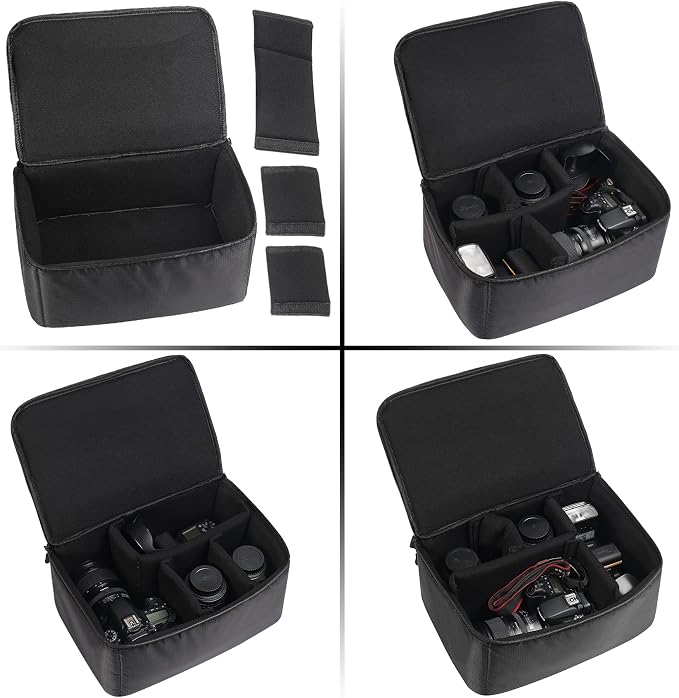 Waterproof Camera Case Bag Insert Partition PaddedAnti-shock Lens Pouch for SLR SLR Canon Nikon Sony Camera Lens and Accessories (Large) - Image 4