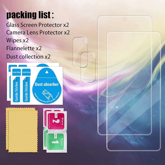 Galaxy S20 FE HD Clear Tempered Glass Screen Protector + Camera Lens Protectors, [2+2 Pack] [3D Glass] [Anti-Glare] [Bubble-Free] Screen Protector Glass For Samsung Galaxy S20 FE - Image 7