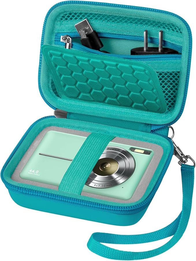 Comecase Digital Camera Case for Kodak PIXPRO FZ45 FZ55, Navy Blue | Fits Cameras up to 4.33 x 3.07 x 2.3 in, Pre-Cut Foam, Elastic Strap&Hand Strap, Mesh Pocket for Accessories, Case Only by COMECASE