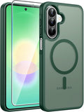 FNTCASE for Galaxy A27 5G Phone Case, Fit for Magsafe, Screen Protector | Translucent Matte, 14FT Military Grade Drop Protection, Slim Shockproof Protective, for Samsung A 27 4G Cover, Green by FNTCASE