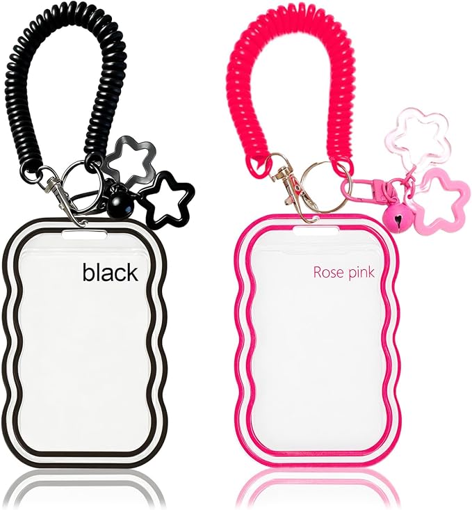 2 Pack Cute Photocard Holder Keychain,Kpop Photo Card Holder | Creative Photo Protector Keychain Accessories for Bus Card, Daily Display & Travel Decorations Gifts by Unknown