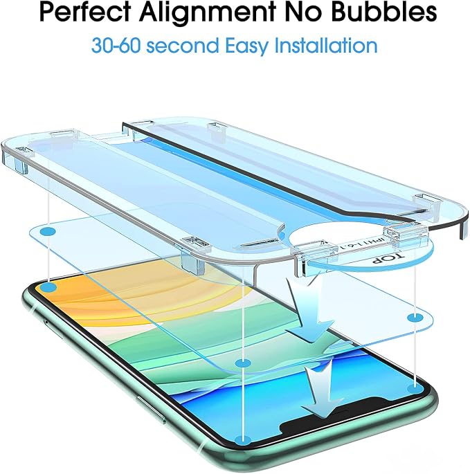 amFiIm OneTouch for iPhone 11 iPhone XR Screen Protector 6.1" Tempered Glass - Image 2