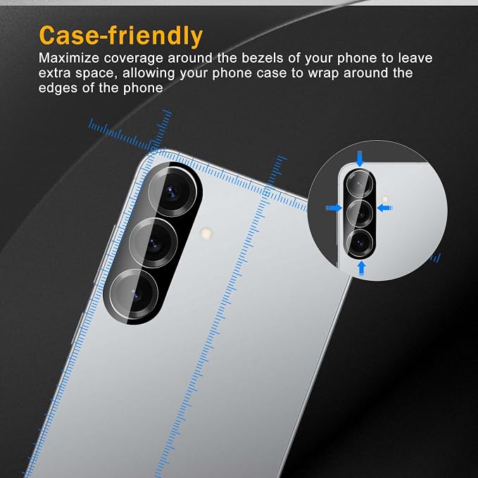 3 Pack Camera Lens Protector for Samsung Galaxy S25 Plus | Tempered Glass,Anti-Fingerprint,9H Hardness,Scratch Resistant,Easy to Install,Bubble Free,HD Clarity - Image 3