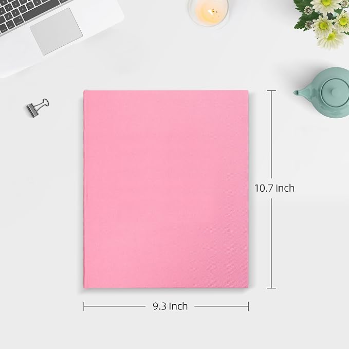 Mublalbum 2 Pack Small 8x10 Photo Album, 52 Pockets, Linen Cover,Pink | Linen Cover, Portable Mini Picture Book, Holds 52 Vertical Pockets for Artwork Postcards, Picture Storage - Image 2