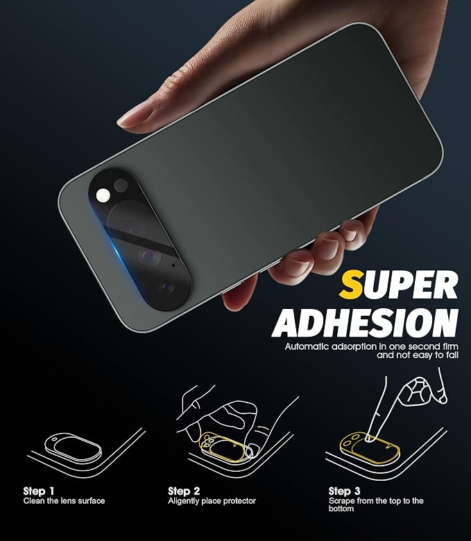 Orzero (5 Pack) Camera Lens Protector for Google Pixel 10 Pro XL, Protector de Cámera Tempered Glass 9H Precise Camera Cutouts Anti-Scratch Does Not Affect Night Shots and Flash - Image 7