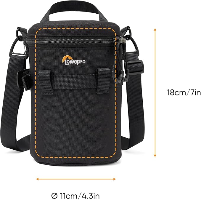 Lowepro ProTactic LCS 11 x 18 III Camera Lens Case, Camera Lens Pouch Bag, fits 50-140mm F/2.8, for DSLR and Mirrorless Cameras, Vol-2L Dim:7.09x4.33x4.33in, Camera Bag,for Photographer/Videographer - Image 2