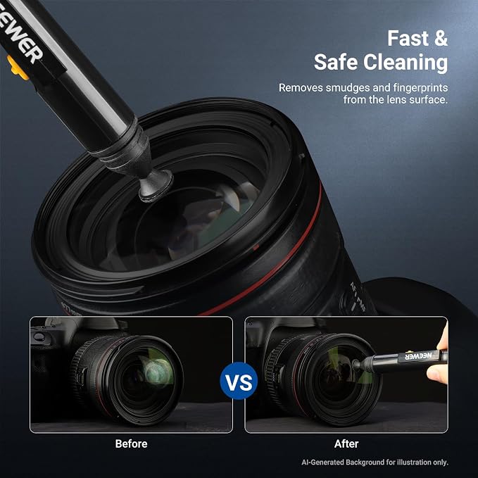NEEWER 2 in 1 Camera Lens Cleaning Accessories Kit for Electronics, Phones, Tablets, Laptops, 1x Double Head Lens Brush Pen + 1x Cleaning Cloth, HM-51 - Image 5