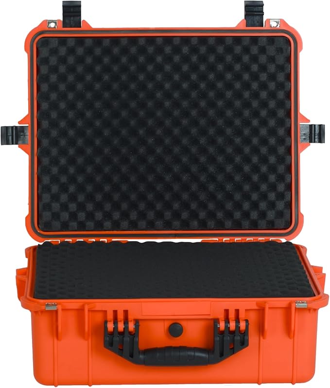 MEIJIA All Weather IP67 Waterproof Hard Camera Case,Hard Protective Case,Hard Case with Customizable Foam,Fit Use of Drones,Camera,Equipments,Pistols(Orange,20.62 x16.85x8.11inches) - Image 5