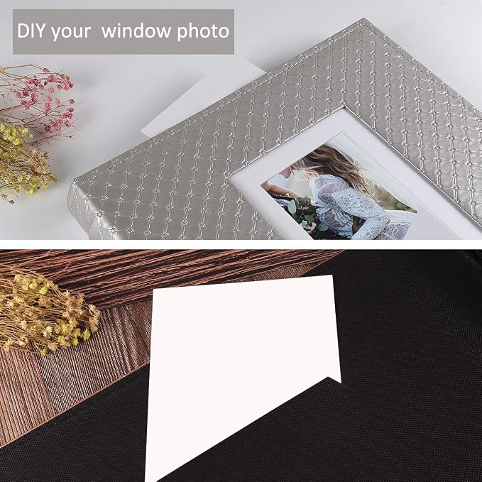 RECUTMS Photo Albums 4x6 Pictures, 600 Pockets Large Capacity Picture Album | Acid-Free Black Pages, Leather Cover, Dual Horizontal/Vertical Pockets, Custom Photo Cover, Perfect for Wedding, Family&Trave - Image 5